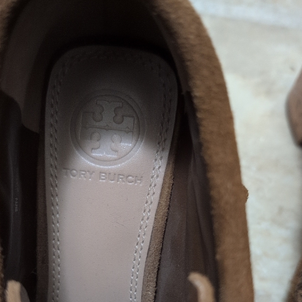Tory Burch Huntington Fringe Embroidered Brown Suede Women's Shoes Booties‎ - Picture 5 of 10